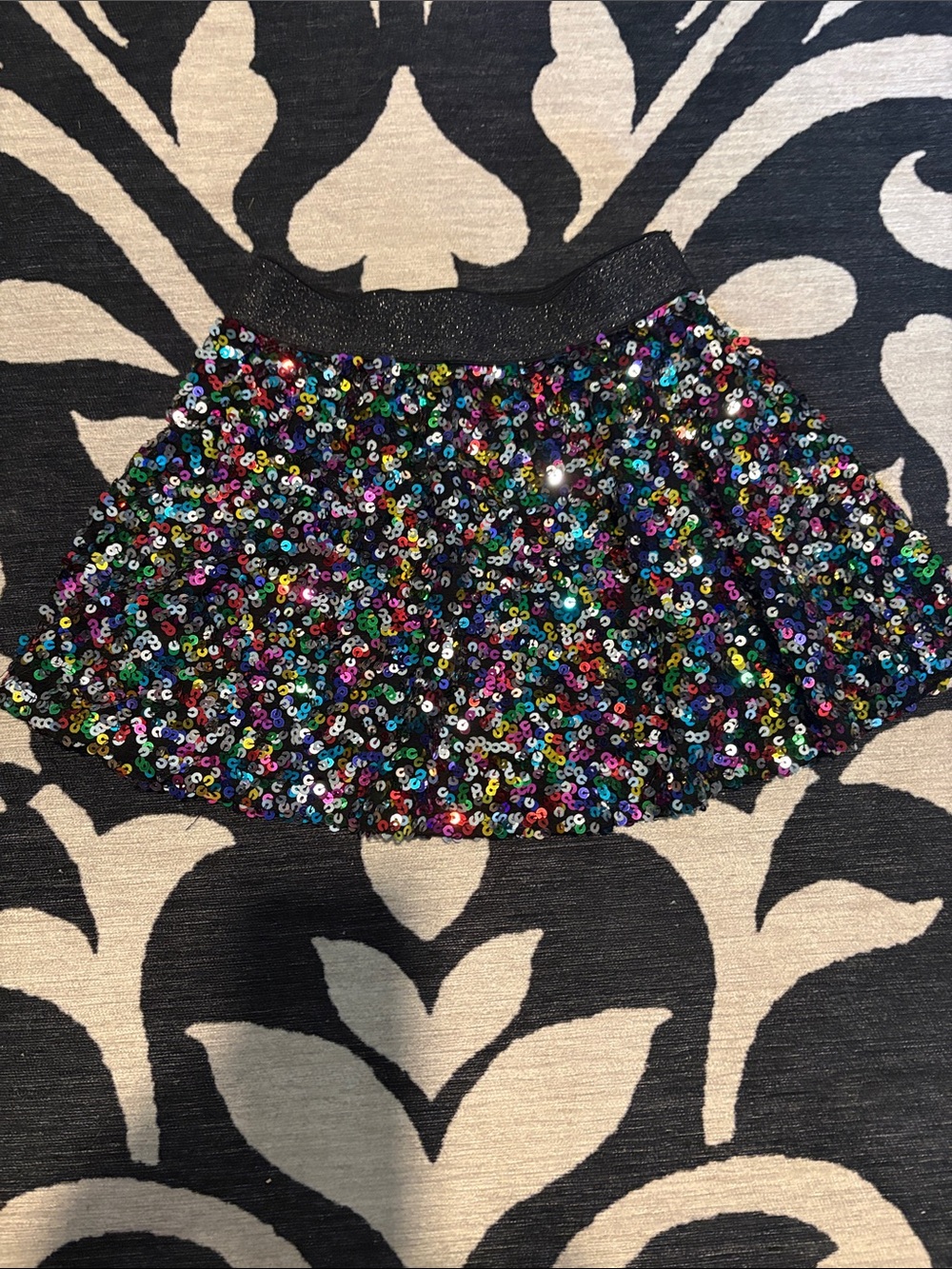 Sparkle Sequin Black Kids Skirt